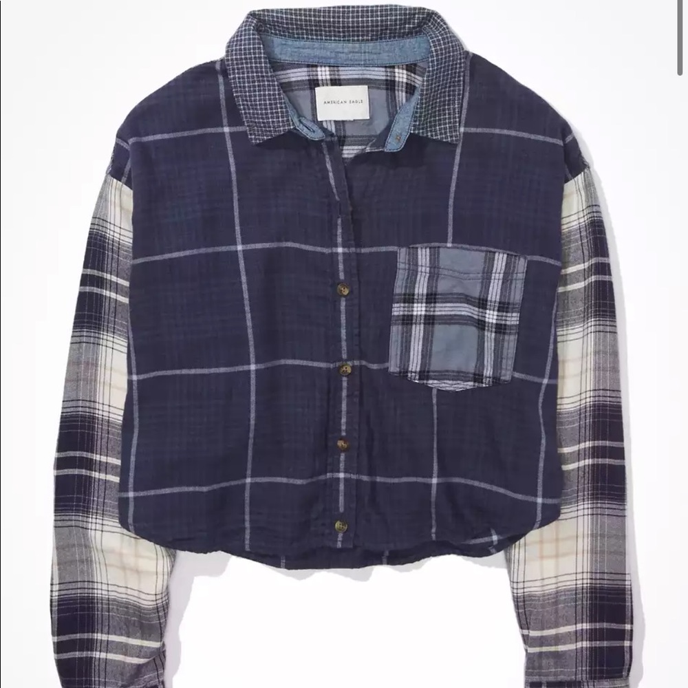 American Eagle Cropped Flannel